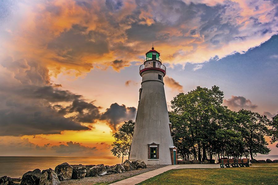 Great Lakes Marblehead Lighthouse on Lake Erie